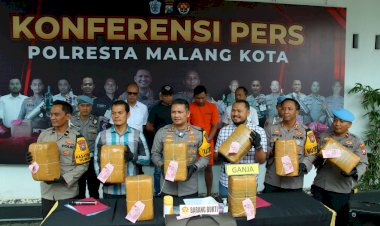 Polresta-Malang-Kota-Berhasil-Amankan-Kurir-Bawa-42-Kg-Ganja-Nyamar-Pemudik